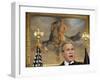 President Bush Delivers His Live Radio Address in the Roosevelt Room at the White House-null-Framed Photographic Print