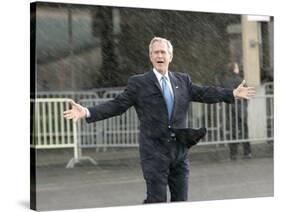 President Bush Departs in the Rain at Boeing Field in Seattle-null-Stretched Canvas