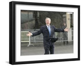 President Bush Departs in the Rain at Boeing Field in Seattle-null-Framed Photographic Print