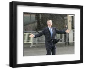 President Bush Departs in the Rain at Boeing Field in Seattle-null-Framed Photographic Print