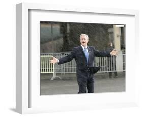 President Bush Departs in the Rain at Boeing Field in Seattle-null-Framed Photographic Print