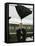 President Bush Jokingly Holds His Wind-Blown Umbrella Upright-null-Framed Stretched Canvas