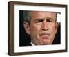 President Bush Listens to a Question About His Declassifying an Intelligence Report-null-Framed Photographic Print