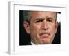 President Bush Listens to a Question About His Declassifying an Intelligence Report-null-Framed Photographic Print
