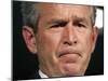 President Bush Listens to a Question About His Declassifying an Intelligence Report-null-Mounted Photographic Print