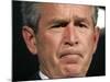 President Bush Listens to a Question About His Declassifying an Intelligence Report-null-Mounted Photographic Print