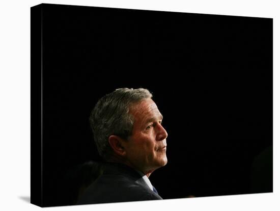 President Bush Listens to Statements-null-Stretched Canvas