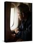 President Bush Looks out the Window of Air Force One Over New Orleans-null-Stretched Canvas