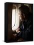 President Bush Looks out the Window of Air Force One Over New Orleans-null-Framed Stretched Canvas