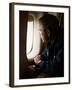 President Bush Looks out the Window of Air Force One Over New Orleans-null-Framed Premium Photographic Print