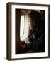 President Bush Looks out the Window of Air Force One Over New Orleans-null-Framed Photographic Print