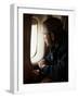 President Bush Looks out the Window of Air Force One Over New Orleans-null-Framed Photographic Print