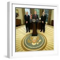 President Bush Names Ben Bernanke to Become the New Chairman of the Federal Reserve Board-null-Framed Photographic Print