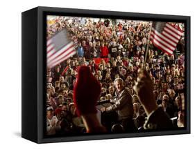 President Bush Receives Cheers as He is Introduced at a Campaign Rally at Post-Gazette Pavilion-null-Framed Stretched Canvas