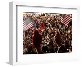 President Bush Receives Cheers as He is Introduced at a Campaign Rally at Post-Gazette Pavilion-null-Framed Photographic Print