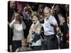 President Bush, Right, and First Lady Laura Bush Arrive for a Rally for Texas Governor Rick Perry-Lm Otero-Stretched Canvas