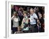 President Bush, Right, and First Lady Laura Bush Arrive for a Rally for Texas Governor Rick Perry-Lm Otero-Framed Photographic Print