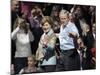 President Bush, Right, and First Lady Laura Bush Arrive for a Rally for Texas Governor Rick Perry-Lm Otero-Mounted Photographic Print