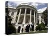 President Bush, Right, and Vice President Dick Cheney Walk to the South Lawn-null-Stretched Canvas