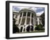 President Bush, Right, and Vice President Dick Cheney Walk to the South Lawn-null-Framed Photographic Print