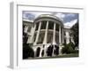 President Bush, Right, and Vice President Dick Cheney Walk to the South Lawn-null-Framed Photographic Print