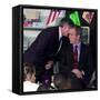 President Bush's Chief of Staff Gives Word of World Trade Center, During Visit to Elementary School-null-Framed Stretched Canvas