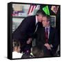 President Bush's Chief of Staff Gives Word of World Trade Center, During Visit to Elementary School-null-Framed Stretched Canvas