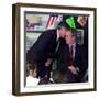 President Bush's Chief of Staff Gives Word of World Trade Center, During Visit to Elementary School-null-Framed Premium Photographic Print