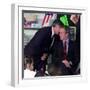 President Bush's Chief of Staff Gives Word of World Trade Center, During Visit to Elementary School-null-Framed Premium Photographic Print