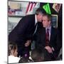 President Bush's Chief of Staff Gives Word of World Trade Center, During Visit to Elementary School-null-Mounted Photographic Print