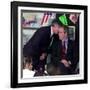 President Bush's Chief of Staff Gives Word of World Trade Center, During Visit to Elementary School-null-Framed Photographic Print