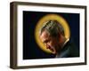 President Bush Speaks About Columbus Day at the Eisenhower Executive Office Building-null-Framed Photographic Print