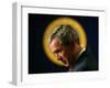 President Bush Speaks About Columbus Day at the Eisenhower Executive Office Building-null-Framed Photographic Print
