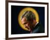 President Bush Speaks About Columbus Day at the Eisenhower Executive Office Building-null-Framed Photographic Print