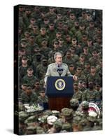 President Bush Speaks to Marines During a Visit to Camp Pendleton Base in San Diego-null-Stretched Canvas