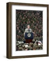 President Bush Speaks to Marines During a Visit to Camp Pendleton Base in San Diego-null-Framed Photographic Print