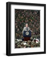 President Bush Speaks to Marines During a Visit to Camp Pendleton Base in San Diego-null-Framed Photographic Print