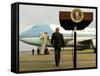 President Bush Walks Back to Air Force One after Speaking to Reporters at Toledo Express Airport-null-Framed Stretched Canvas