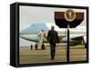 President Bush Walks Back to Air Force One after Speaking to Reporters at Toledo Express Airport-null-Framed Stretched Canvas