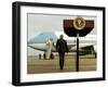 President Bush Walks Back to Air Force One after Speaking to Reporters at Toledo Express Airport-null-Framed Photographic Print