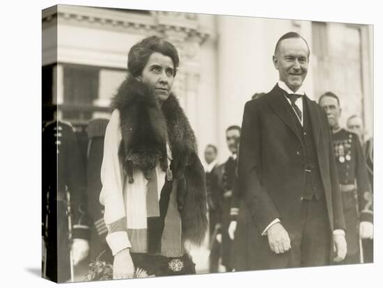 President Calvin and First Lady Grace Coolidge at the 1928 White House New Year's Reception-null-Stretched Canvas