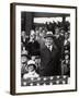 President Calvin Coolidge (1872-1933) Throws Out the First Ball of the 1924 World Series, 1924-American Photographer-Framed Premium Photographic Print