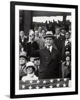 President Calvin Coolidge (1872-1933) Throws Out the First Ball of the 1924 World Series, 1924-American Photographer-Framed Photographic Print