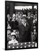 President Calvin Coolidge (1872-1933) Throws Out the First Ball of the 1924 World Series, 1924-American Photographer-Framed Photographic Print