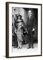 President Calvin Coolidge and First Lady Grace Coolidge Attending Easter Services. April 17, 1927-null-Framed Photo
