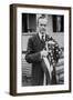 President Calvin Coolidge Holding an American Flag. May 2, 1924-null-Framed Photo