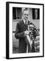 President Calvin Coolidge Holding an American Flag. May 2, 1924-null-Framed Photo