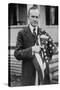 President Calvin Coolidge Holding an American Flag. May 2, 1924-null-Stretched Canvas