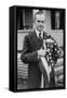 President Calvin Coolidge Holding an American Flag. May 2, 1924-null-Framed Stretched Canvas