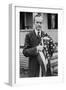 President Calvin Coolidge Holding an American Flag. May 2, 1924-null-Framed Premium Photographic Print